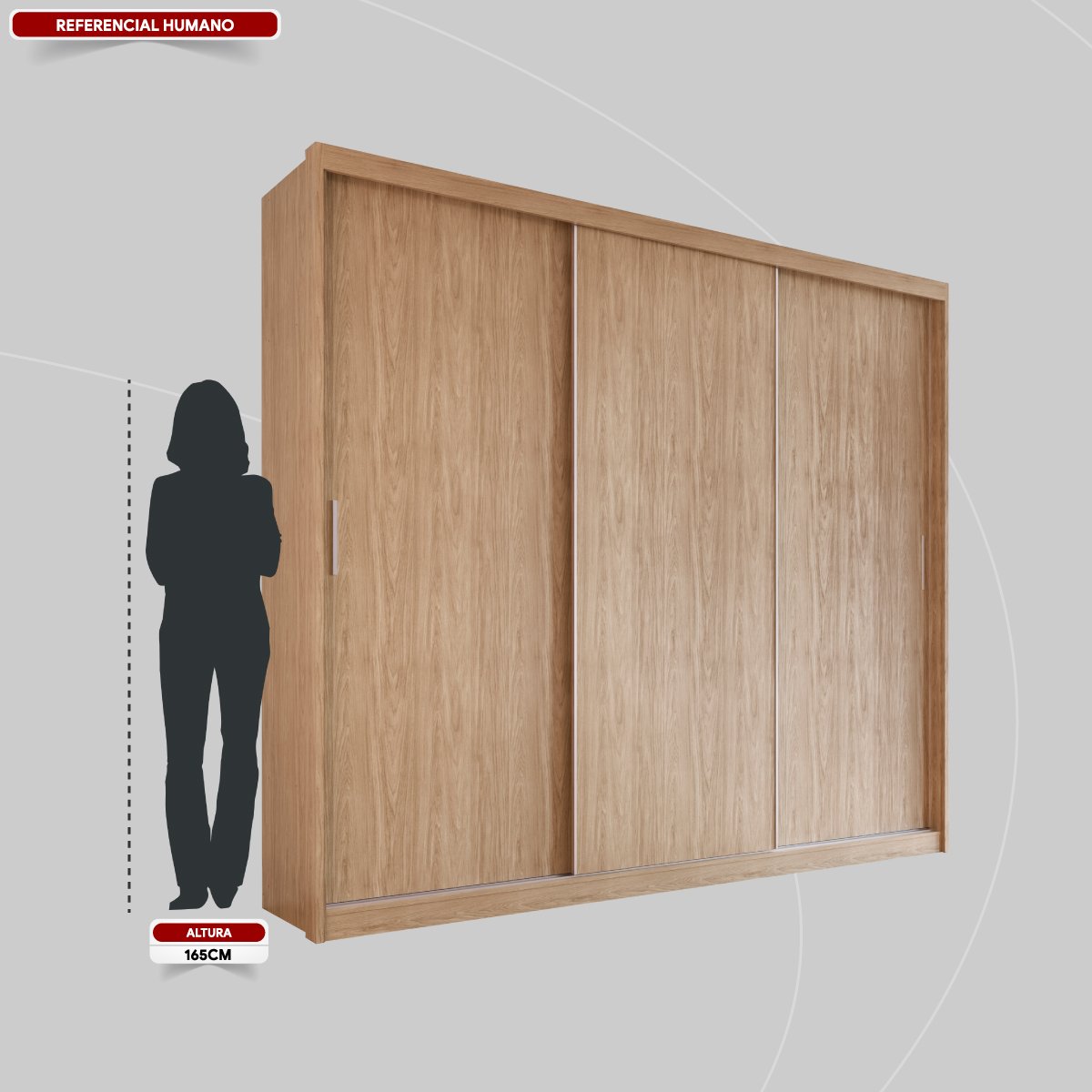 Guarda Roupa Casal 3 Portas 2 Gavetas 100% MDF London Yescasa - 11