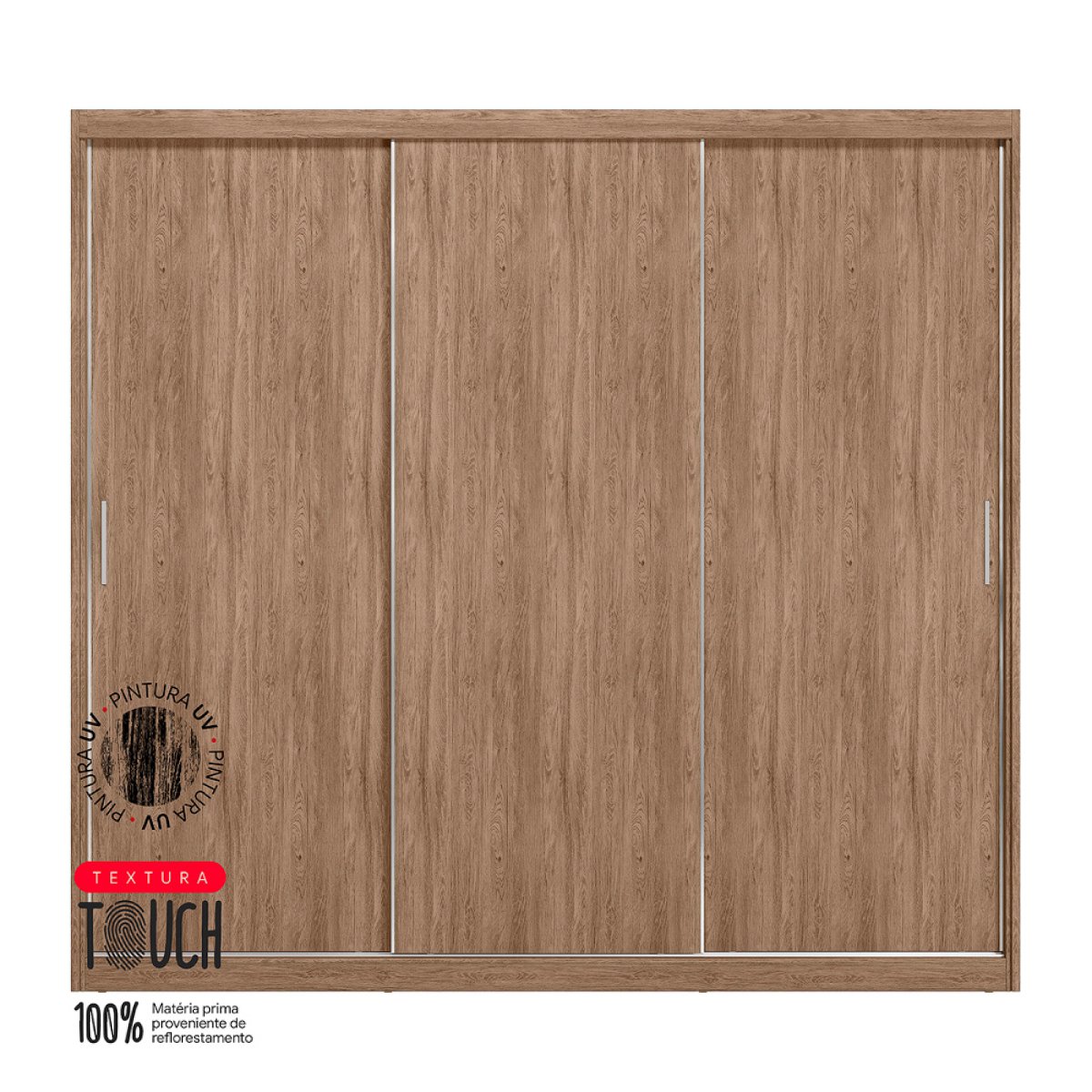 Guarda Roupa Casal 3 Portas 2 Gavetas 100% MDF London Yescasa - 12