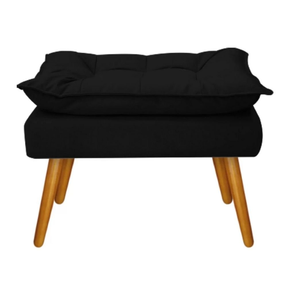 Poltrona Com Puff Opala Platinum Decor Preto MadeiraMadeira