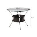 Ver imagem 2 de Mesa de Jantar Redonda com Tampo de Vidro 1,40m em Alumínio e Junco Tabaco Angoéra