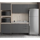 Ver imagem 1 de Cozinha Modulada 5pçs com Paneleiro Torre Quente Firenze - Avena Touch/ Grafito Demóbile