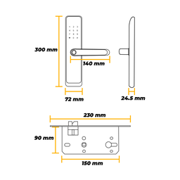 Fechadura Porta Abrir Digital Geko D200 Imab Bluetooth Preto - 4