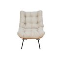Ver imagem 2 de Kit Poltrona e Puff Costela Suede Bege Belliv Decor