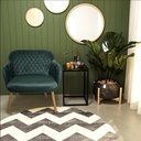 Ver imagem 6 de Poltrona Decorativa Kitana Pés Madeira Palito Veludo Verde - Gran Belo