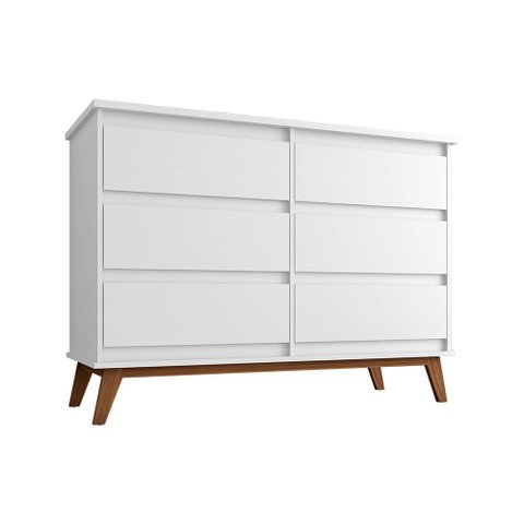 Cômoda para Quarto Organizadora Londres com 6 Gavetas - Branca