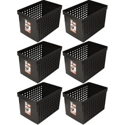 6 Caixas Organizadoras para Escritório 42x27cm Arquivo Morto Pastas Suspensas com Furação - 1