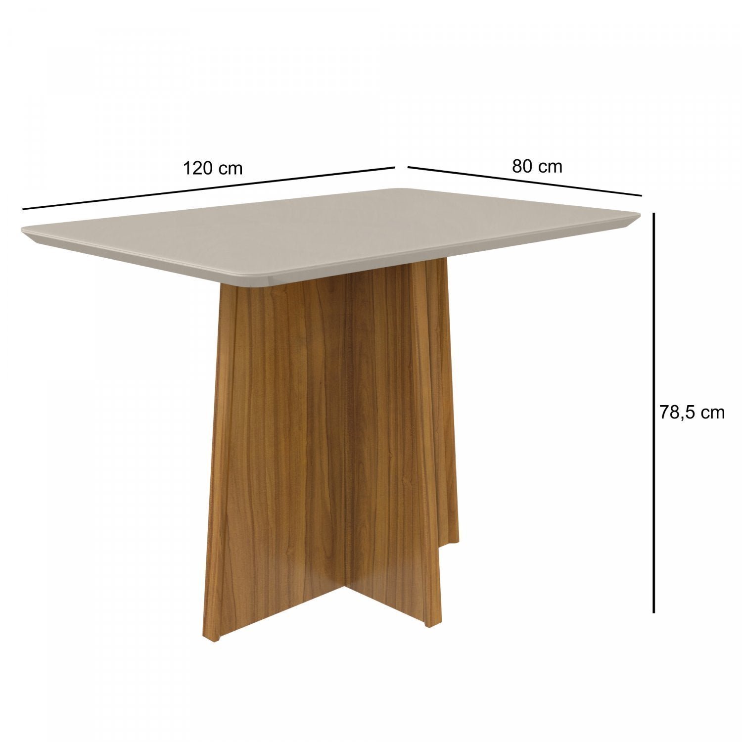 Mesa de Jantar 4 Lugares Tampo Vidro 120cm Celebrare Móveis Lopas ...