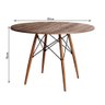 Mesa de Jantar Eiffel Redondo Tampo de Madeira 90cm Amêndoa - 2