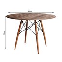 Ver imagem 2 de Mesa de Jantar Eiffel Redondo Tampo de Madeira 90cm Amêndoa
