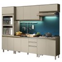 Ver imagem 1 de Cozinha Modulada Connect 5 Peças Duna/cristal com Torre Quente 2 Fornos - Móveis Henn
