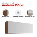 Ver imagem 7 de Balcão de Cozinha Gabriela com Tampo 150cm e Armário Aéreo Andréia Amêndoa Branco - Ajl