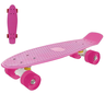Skate Infantil Longboard Rodas em LED Radical Brinquedo Suporta até 80 Kg Azul e Rosa:Rosa - 1