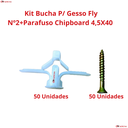 Ver imagem 4 de Kit Bucha para Gesso Fly Nº2+parafuso Chipboard 4,5x40 100unid