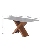 Ver imagem 3 de Conjunto de Mesa de Jantar com Tampo de Vidro 1,80m e 6 Cadeiras Grécia Dobuê – Madeirado/