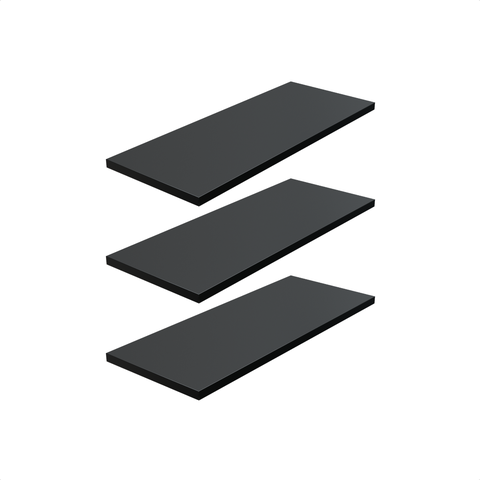 Kit 3 Prateleira Preta 50X20 + Suporte Flutuante Mdf  Organizadora Decoração Cozinha Banheiro Sala