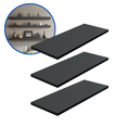 Ver imagem 2 de Kit 3 Prateleira Preta 50X20 + Suporte Flutuante Mdf  Organizadora Decoração Cozinha Banheiro Sala