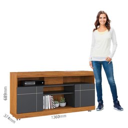 Rack Bancada Yara Noce Milano Preto Acetinado – Colibri - 3 Rack Bancada Yara Noce Milano Preto Acetinado – Colibri - 3