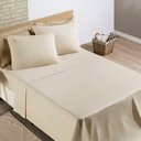 Ver imagem 2 de Jogo de Cama Lençol Joana Casal Padrão Tecido Algodão 200 Fios 04 Peças - Cáqui