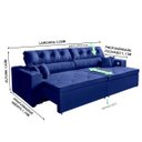 Ver imagem 4 de Sofá 5 Lugares Smart Retrátil, Reclinável 3,02 Metros, Tecnologia Carregamento 3 portas USB Azul