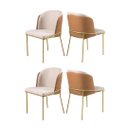 Ver imagem 1 de Conjunto 4 Cadeiras de Jantar Aurora Metal Dourado e Linho Cru