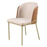 Conjunto 4 Cadeiras de Jantar Aurora Metal Dourado e Linho Cru - 3