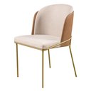 Ver imagem 3 de Conjunto 4 Cadeiras de Jantar Aurora Metal Dourado e Linho Cru