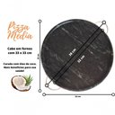 Ver imagem 4 de Forma de Pedra Sabão para Pizza 32 Cm Alças de Inox Curada