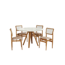 Ver imagem 1 de Conjunto Sala de Jantar Madeira Maciça 4 Cadeiras