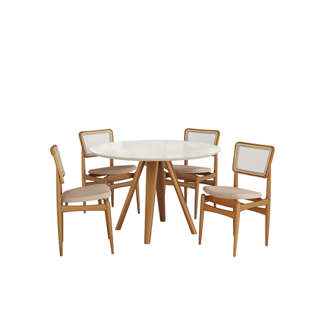 Conjunto Sala de Jantar Madeira Maciça 4 Cadeiras