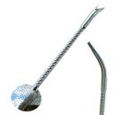 Ver imagem 6 de Bomba Chimarrão Tereré Inox 304 Banho Prata 23cm Bom Mate