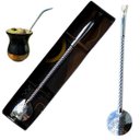 Ver imagem 3 de Bomba Chimarrão Tereré Inox 304 Banho Prata 23cm Bom Mate