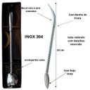 Ver imagem 5 de Bomba Chimarrão Tereré Inox 304 Banho Prata 23cm Bom Mate