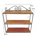 Ver imagem 1 de Prateleira Ferro e madeira Porta Temperos Flor Xícaras Tripla Estante suporte parede multiuso cozinh