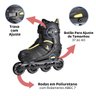 Patins 4 Rodas Inline Para Adulto Ajustável 37 ao 40 Rolamento ABEC 7 Atrio - Preto e Amarelo - 2