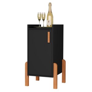 Armário Poseidon Balcão Multiuso com 1 Porta Qualitare:preto