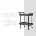 Ver mais imagens de Carrinho Varanda Gourmet Bar Madeirado Tubos Pretos Carraro