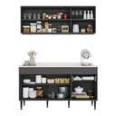 Ver imagem 5 de Armário Cozinha Modulada Compacta com Pia 150cm Milano Multimóveis MCR2474 Grafite/Creme