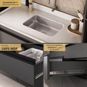 Ver imagem 3 de Armário Cozinha Modulada Compacta com Pia 150cm Milano Multimóveis MCR2474 Grafite/Creme