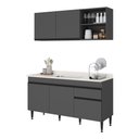 Ver imagem 2 de Armário Cozinha Modulada Compacta com Pia 150cm Milano Multimóveis MCR2474 Grafite/Creme