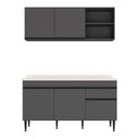 Ver imagem 7 de Armário Cozinha Modulada Compacta com Pia 150cm Milano Multimóveis MCR2474 Grafite/Creme