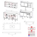 Ver imagem 4 de Armário Cozinha Modulada Compacta com Pia 150cm Milano Multimóveis MCR2474 Grafite/Creme