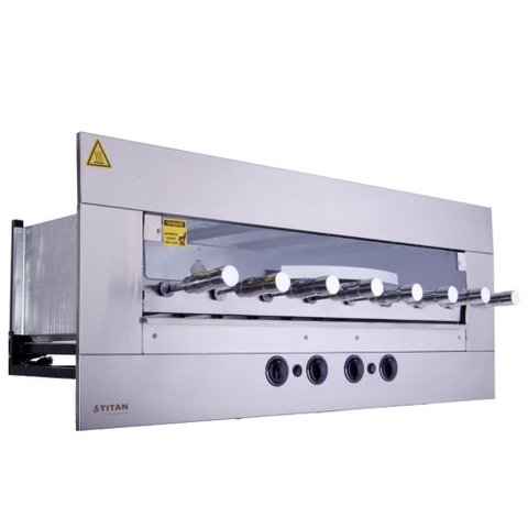 Churrasqueira a Gás de Embutir Titan 8 Espetos Rotativos 220V