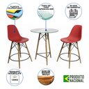 Ver imagem 2 de Mesa Bistrô Eames Eiffel Vidro com 2 Banquetas Vermelhas de Madeira