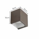 Ver imagem 2 de Arandela Cubo 1 Foco sem Friso Alumínio 10cm Marrom P/ Mr16 St2941