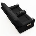 Ver mais imagens de Poltrona do Papai Reclinável Mallie 2 Lugares Baú Usb Fh9 Veludo Preto - Mpozenato