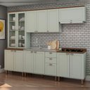 Ver imagem 1 de Cozinha Modulada Cristal Provençal 280 Cm Conjunto Completo Cor:mint com Ébano