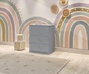 Ver imagem 1 de Cômoda CAT Linha Infantil 3 Gavetas Com Puxadores Cromados Cor Cinza JA