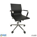 Ver imagem 1 de Cadeira Office Esteirinha Baixa Pu Preta ou Branca - Rivatti
