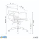 Ver imagem 5 de Cadeira Office Esteirinha Baixa Pu Preta ou Branca - Rivatti