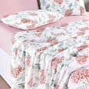 Ver imagem 1 de Jogo Cama Lençol Maris King Percalle 200 Fios Estampado 4 Peças Hortênsia Salmão